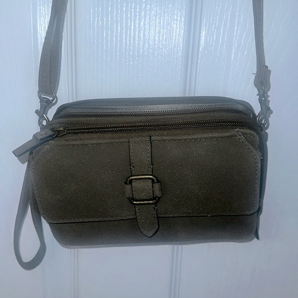 d’margeaux Leather Crossbody Taupe Bag NEW